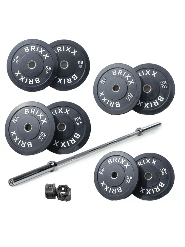 BRIXX Squat Stand, Bench, Bumper Plates & Barbell Pakket