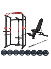 BRIXX 360 Multi-Gym Squat Rack, Bench, Bumper Plates & Barbell Pakket