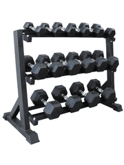 BRIXX 5kg - 30kg Hex Dumbbell Set & Rack | 6 Paren  - 210kg Pakket