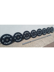 BRIXX Classic Olympische Bumper Plates - 90kg Pakket (Barbell + Bumper Plates)