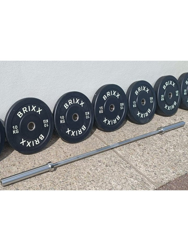 BRIXX Classic Olympische Bumper Plates - 80kg Pakket (Barbell + Bumper Plates)