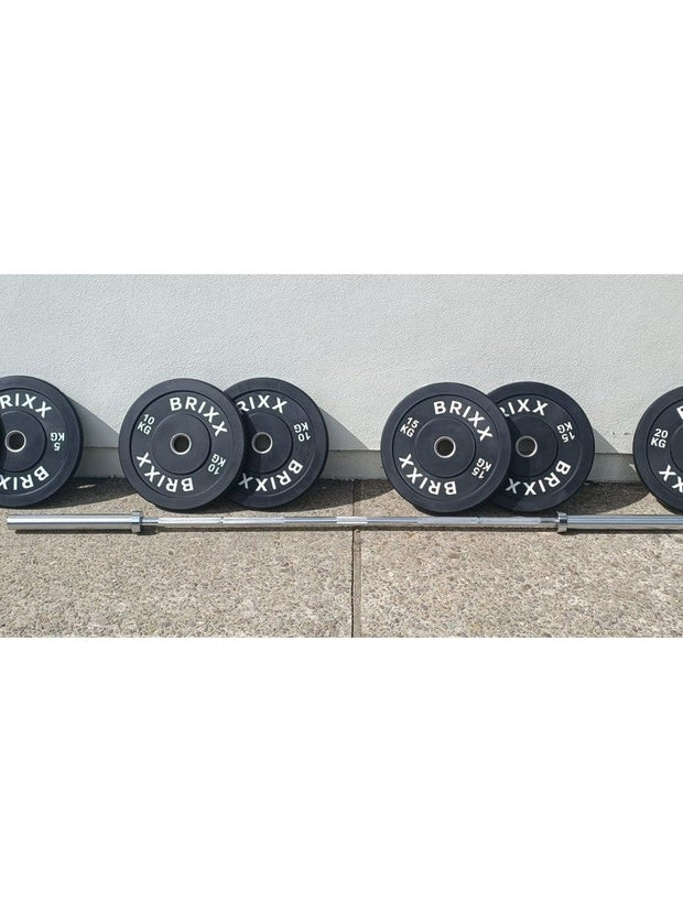 BRIXX Classic Olympische Bumper Plates - 90kg Pakket (Barbell + Bumper Plates)