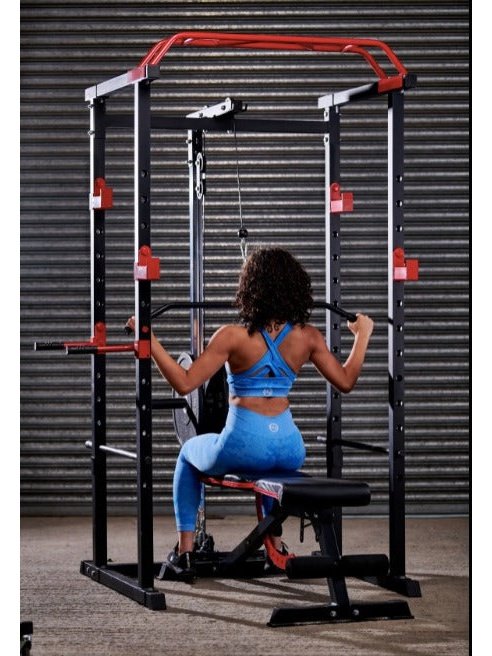 BRIXX 360 Multi-Gym Squat Rack, Bench, Bumper Plates & Barbell Pakket