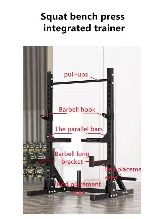 BRIXX Elite Squat Rack, Bench, Bumper Plates & Barbell Pakket