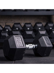 BRIXX 5kg - 30kg Hex Dumbbell Set & Rack | 6 Paren  - 210kg Pakket