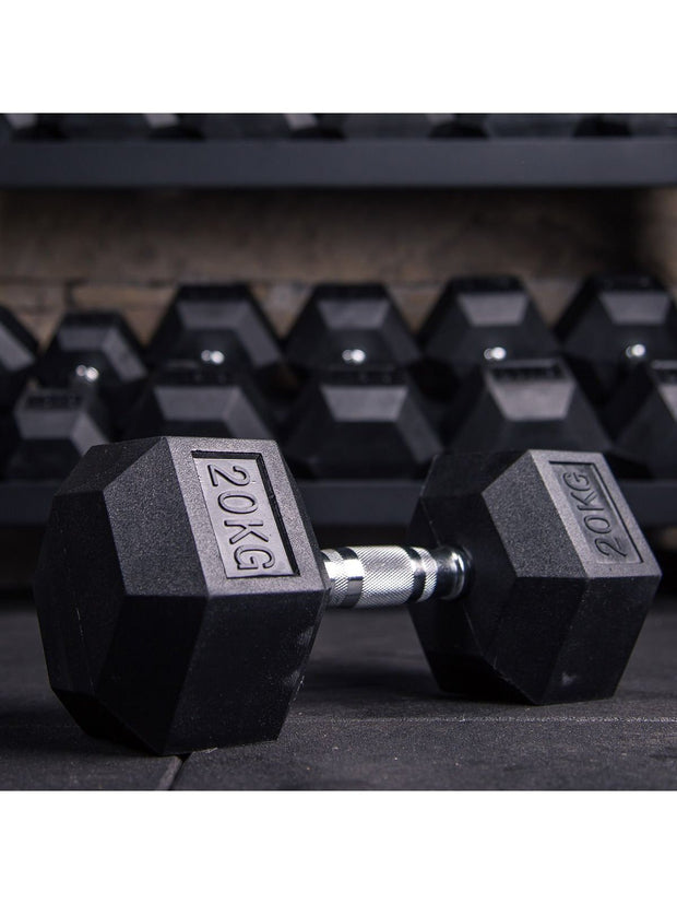 BRIXX 5kg - 30kg Hex Dumbbell Set & Rack | 6 Paren  - 210kg Pakket