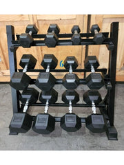 BRIXX 2.5kg - 25kg Hex Dumbbell & Rack Set | 6 Paren  - 155kg Pakket